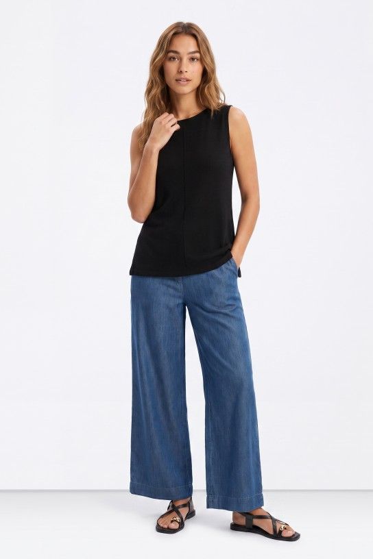 Pantalón ancho azul denim Tiffosi - Imagen 2