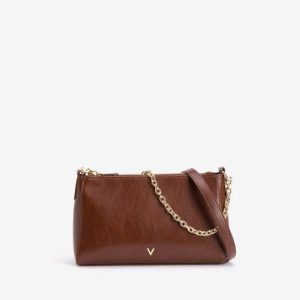 Bolso bandolera con cadena marrón Vilanova