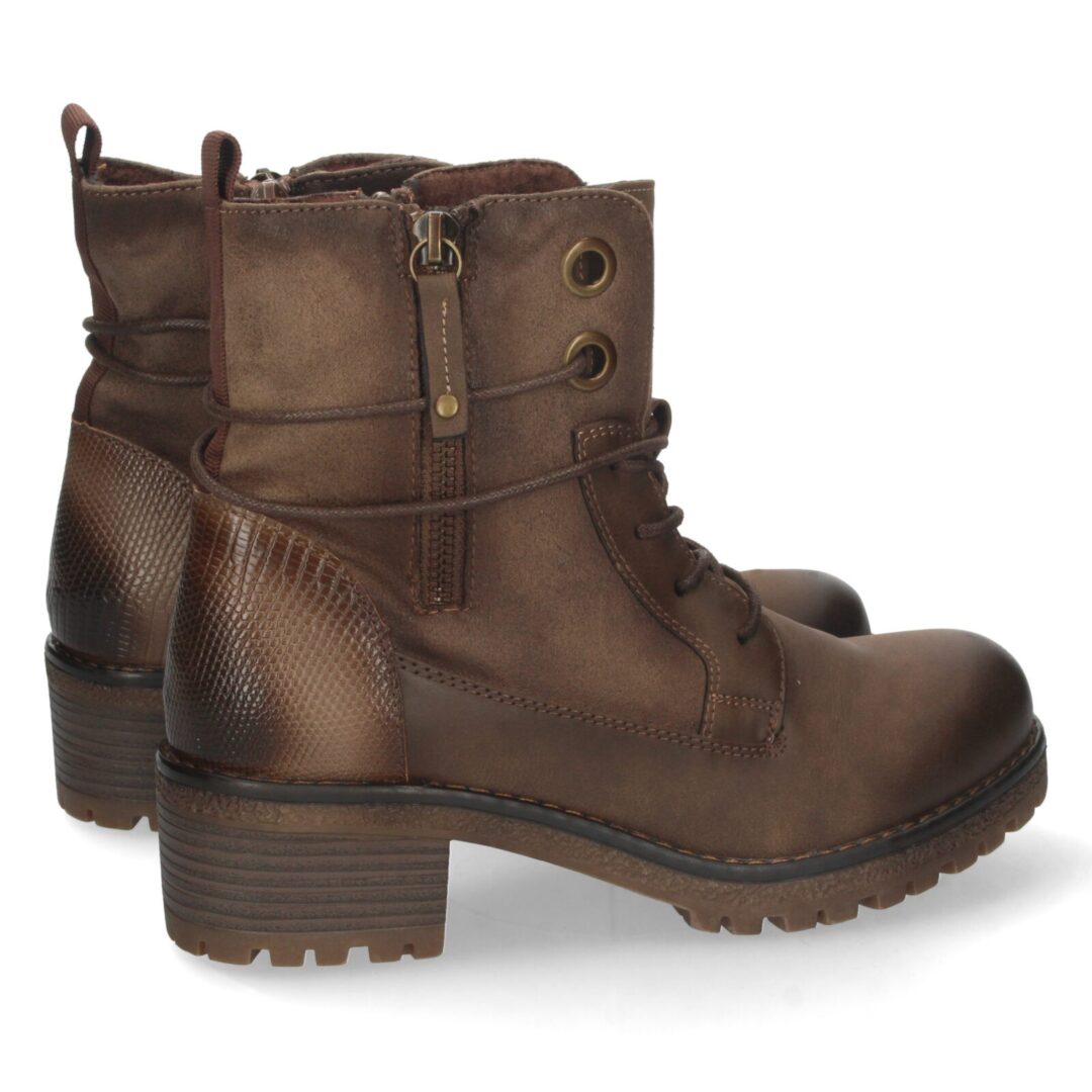 Botas militares marrón con cremallera y cordones - Imagen 5