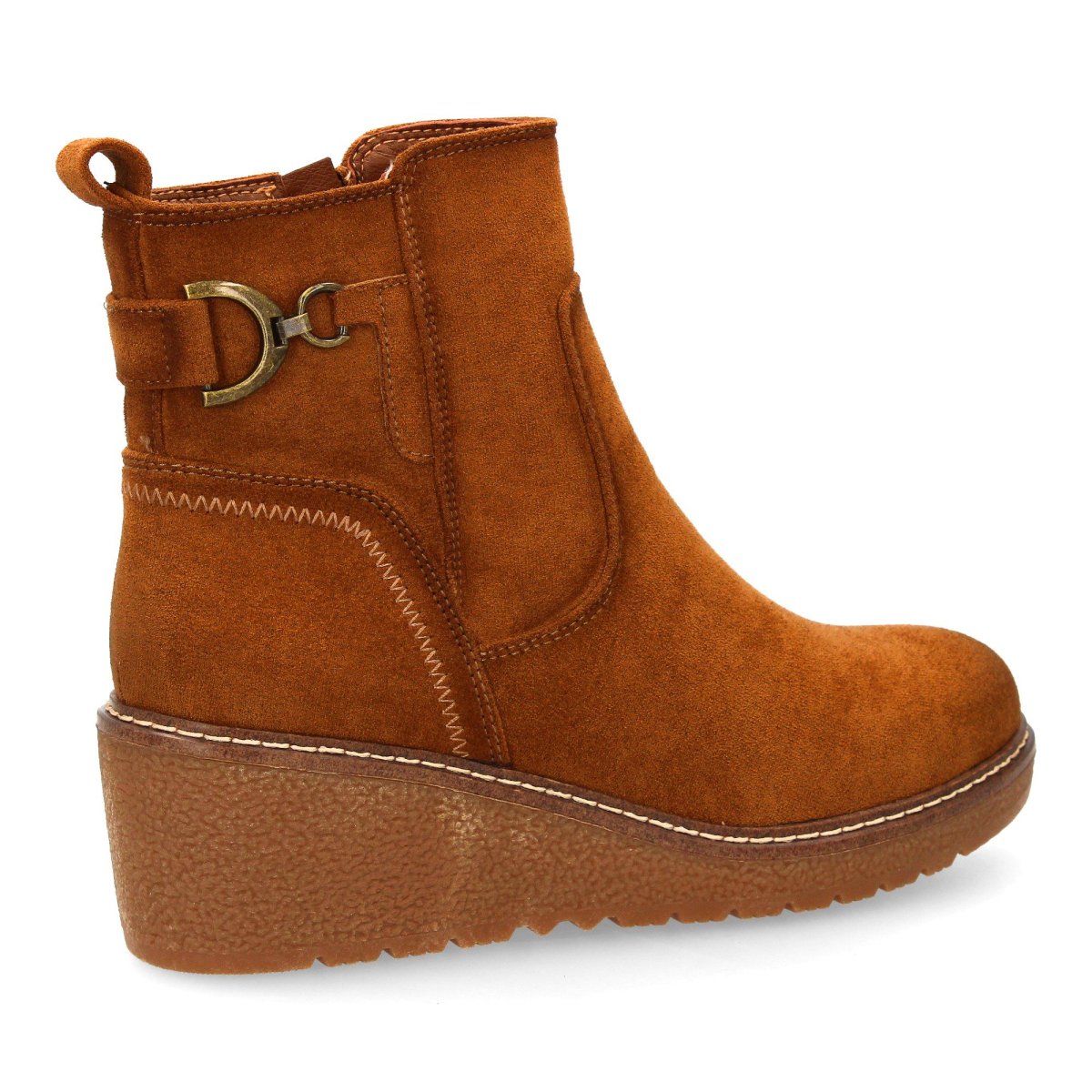 Botines cuña hebilla camel - Imagen 5