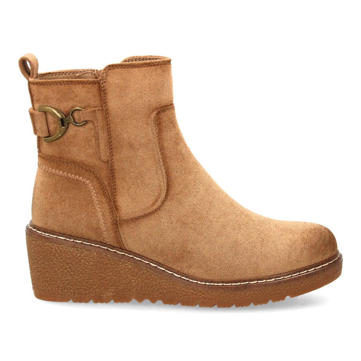 Botines cuña hebilla kaki - Imagen 3
