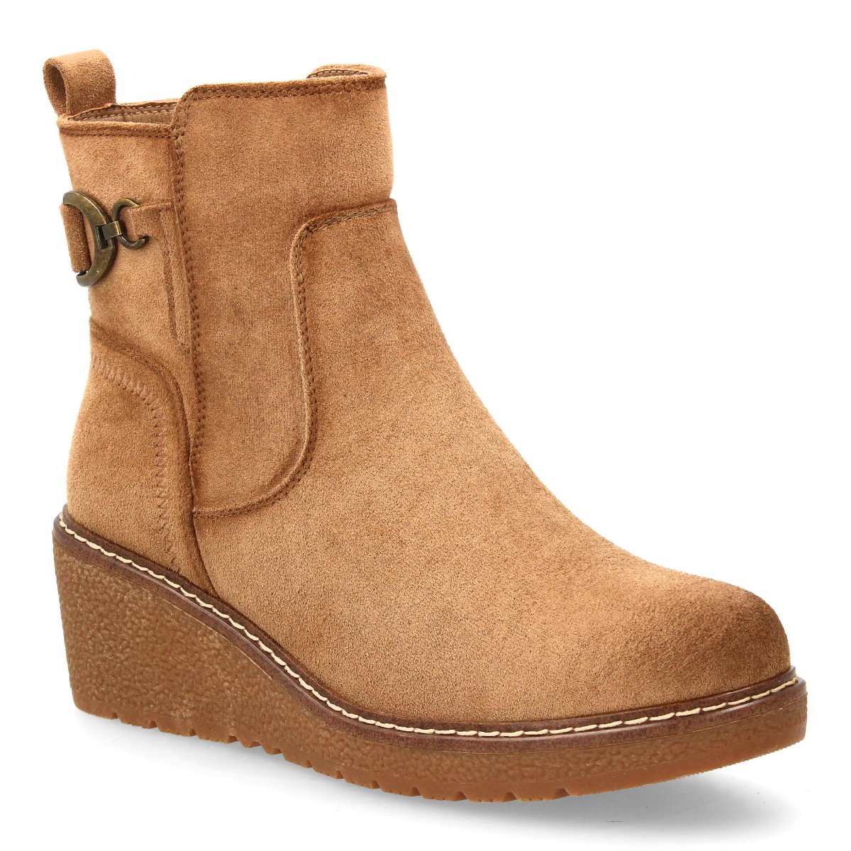 Botines cuña hebilla kaki - Imagen 4