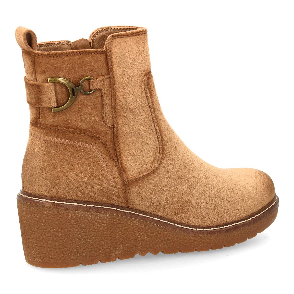 Botines cuña hebilla kaki - Imagen 5