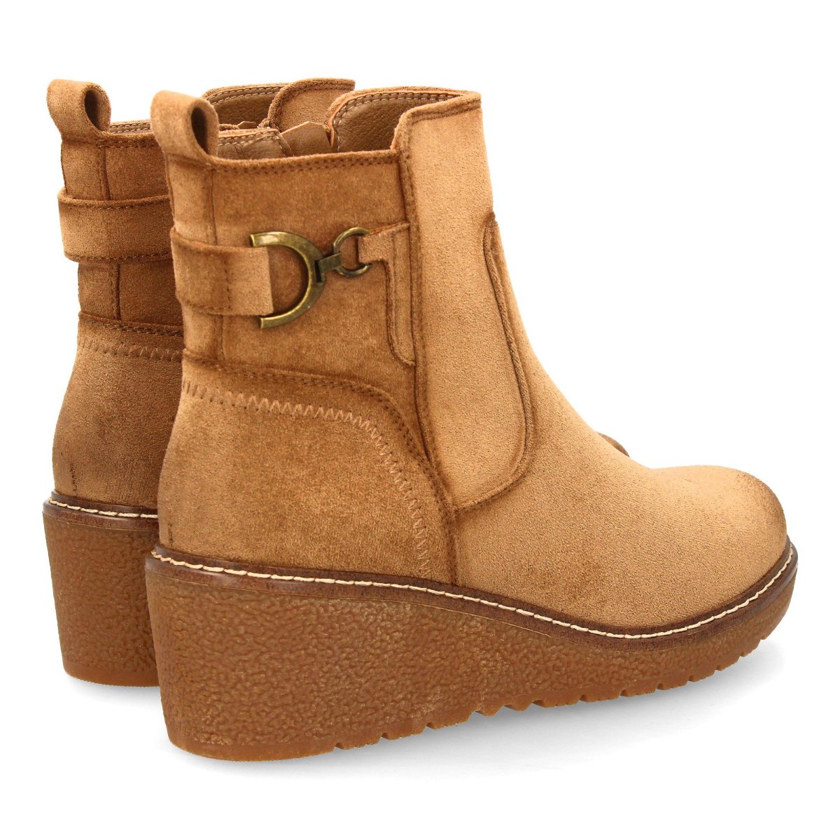 Botines cuña hebilla kaki - Imagen 6