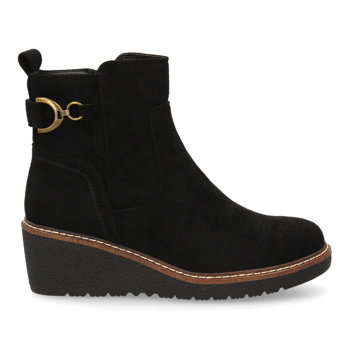 Botines negros con hebilla dorada - Imagen 3