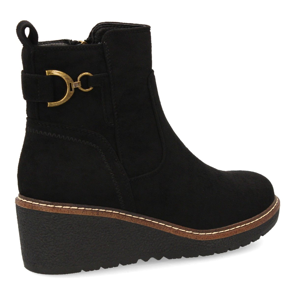 Botines negros con hebilla dorada - Imagen 5