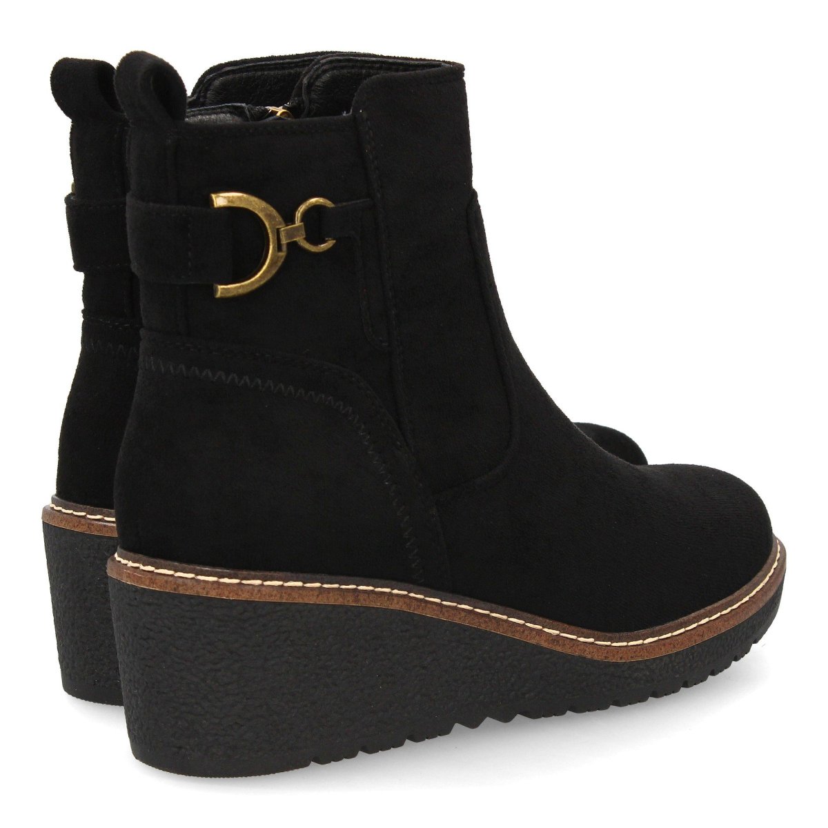 Botines negros con hebilla dorada - Imagen 6