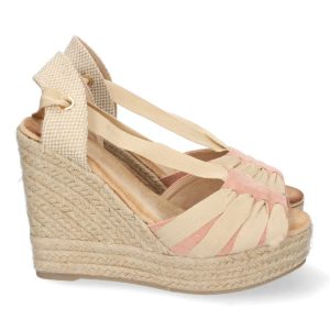 Zapato plataforma cordones rosa