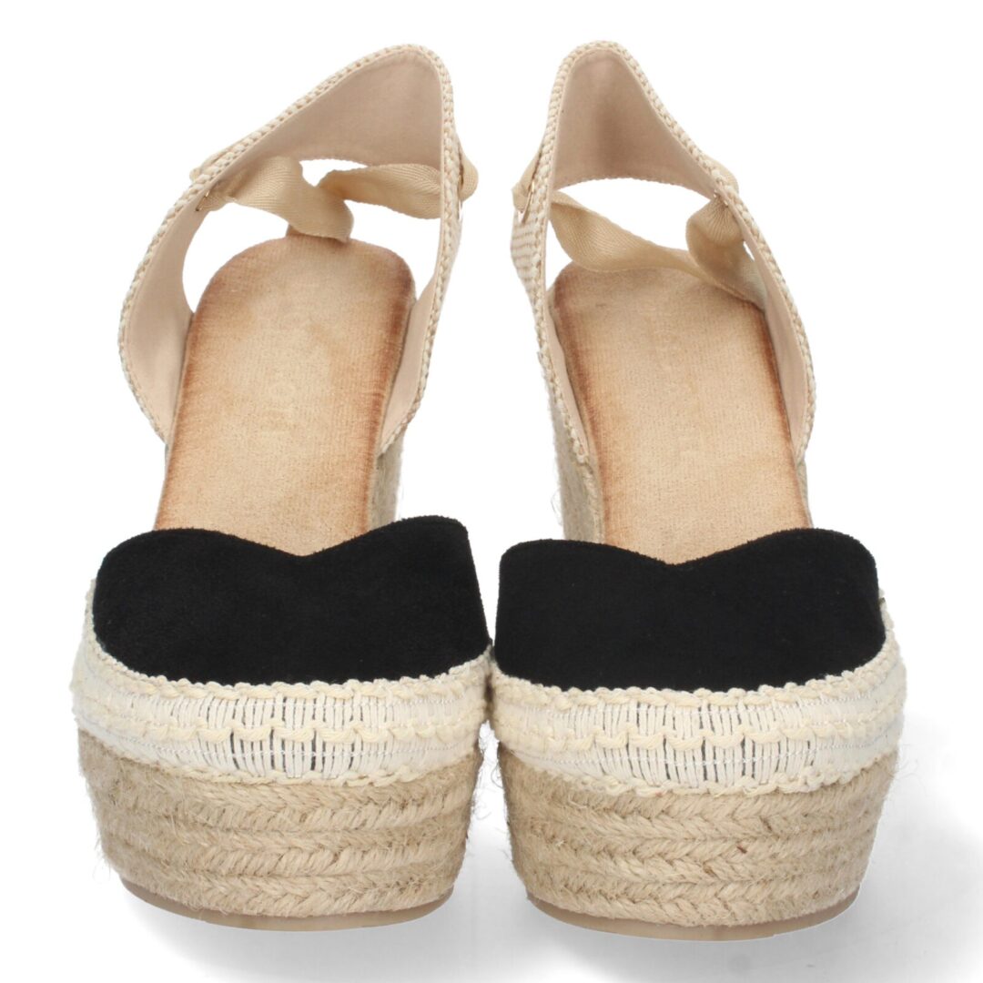 Cuña plataforma negra cordones - Imagen 4