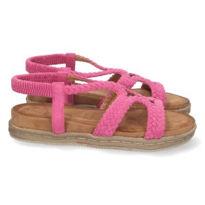 Sandalias planas trenzadas rosas Elástic