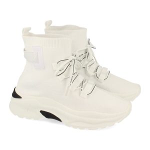 Bota calcetín blanca acolchada
