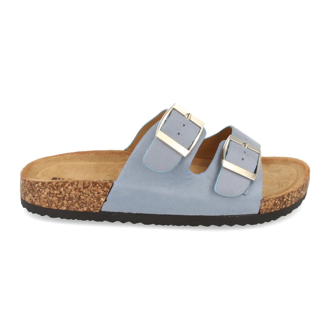 Sandalias azules de doble hebilla Buonarotti - Imagen 3