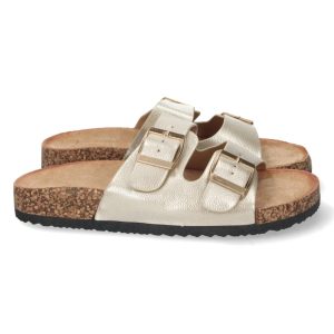 Sandalias doradas doble hebilla