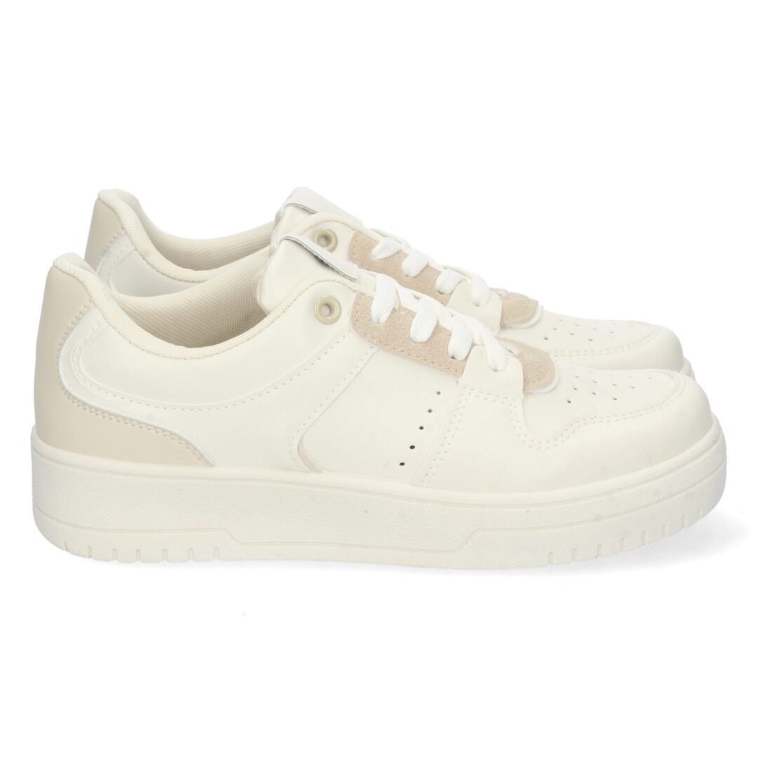 Zapatilla deportiva blanca plataforma minimalista