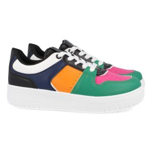 Zapatillas Deportivas Plataforma Multicolor Naranja