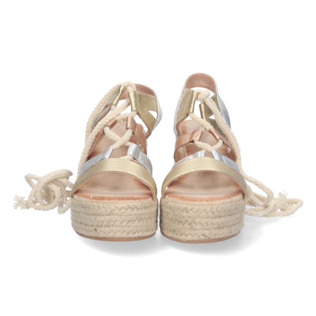 Sandalias beige plataforma entrelazada - Imagen 4
