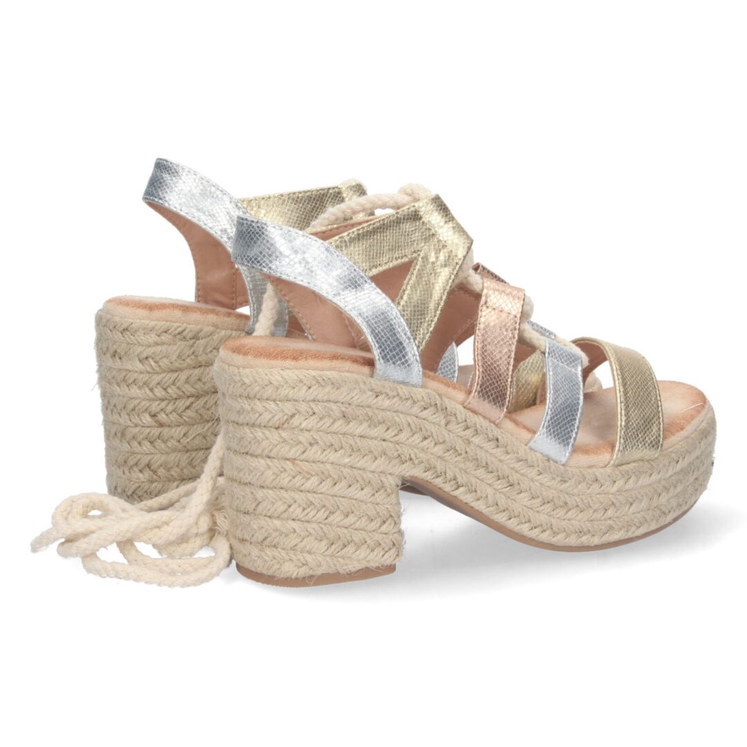 Sandalias beige plataforma entrelazada - Imagen 5