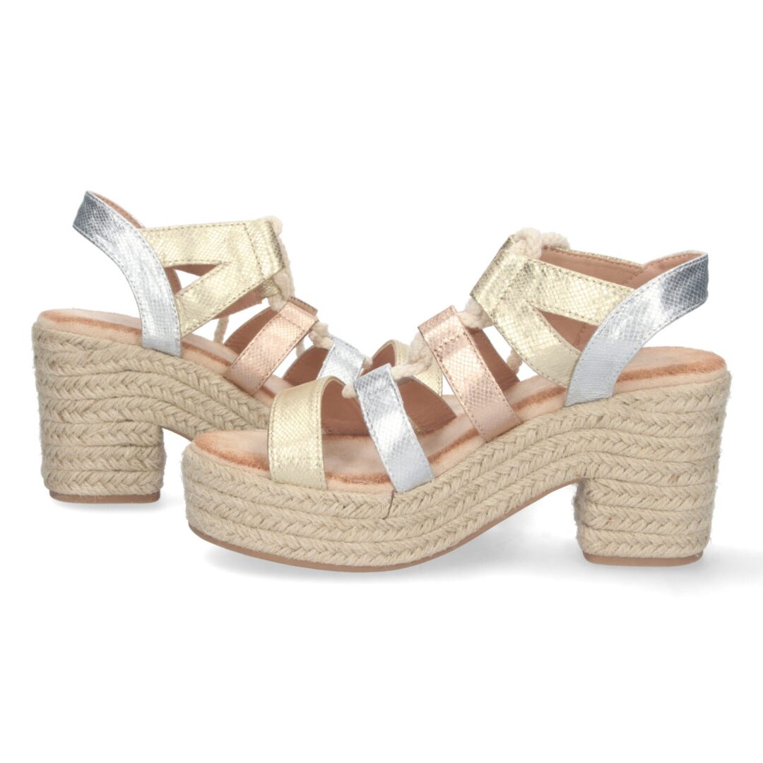 Sandalias beige plataforma entrelazada - Imagen 6