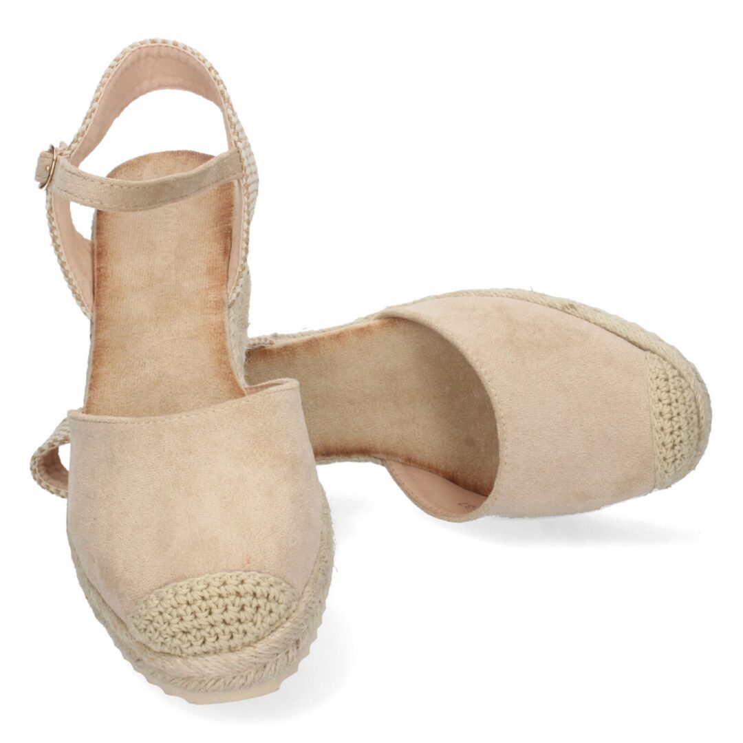 Cuña baja beige de plataforma Valencia - Imagen 6