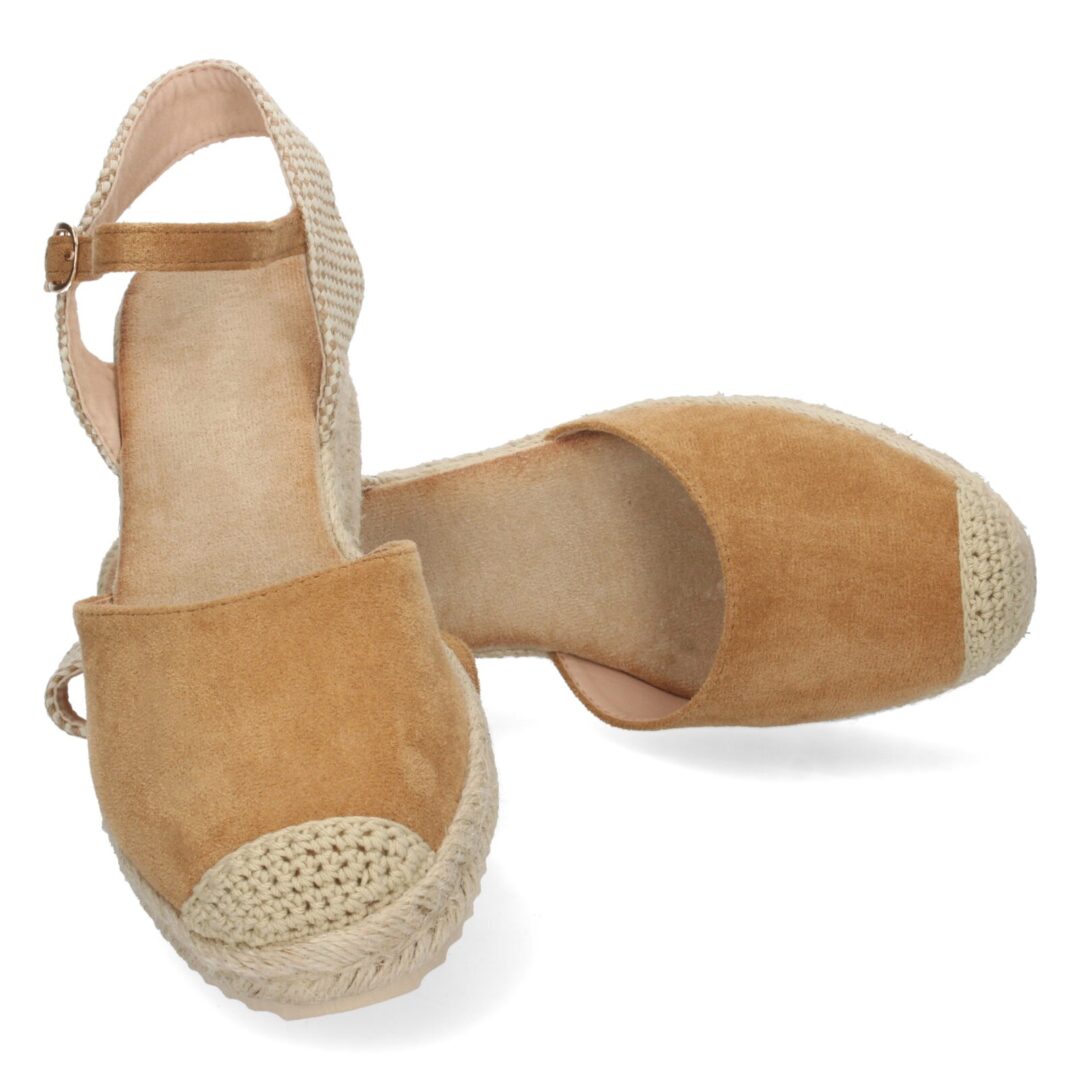 Cuña beige trenzada con velcro - Imagen 6