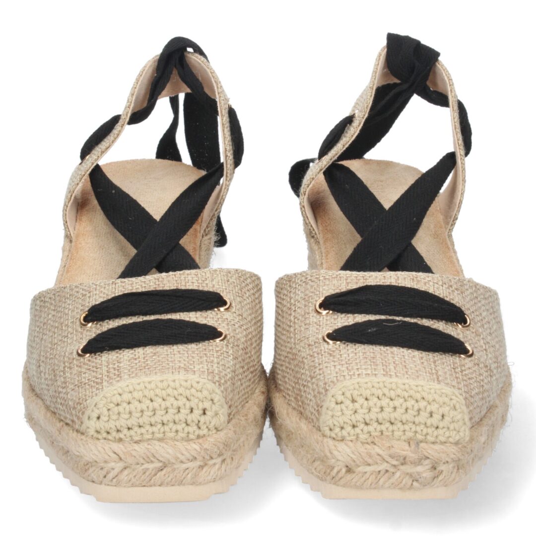 Alpargatas beige de cordones yute - Imagen 4