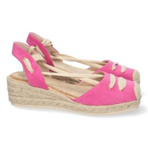 Sandalias Fucsia Cordones Yute