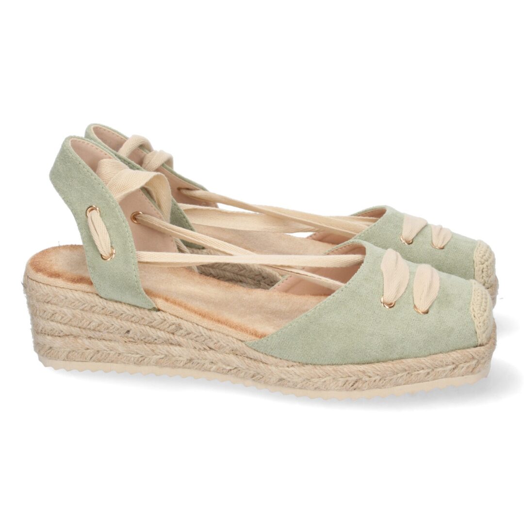 Alpargata cordones yute verde - Imagen 2