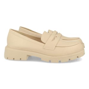 Mocasín beige diseño liso track