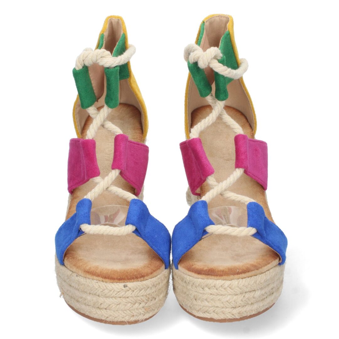 Sandalias cuña cordones entrelazados marino - Imagen 4