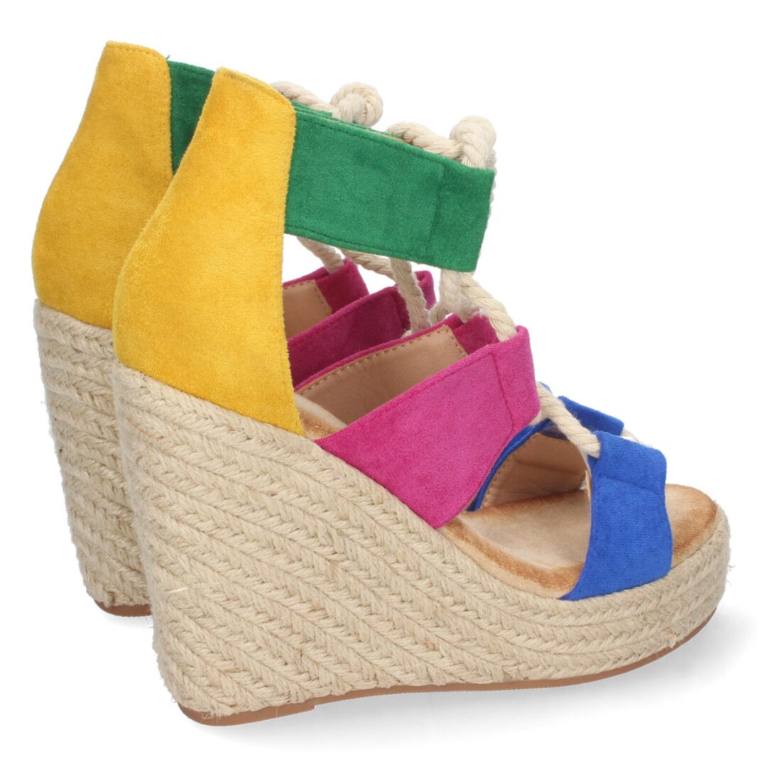 Sandalias cuña cordones entrelazados marino - Imagen 5