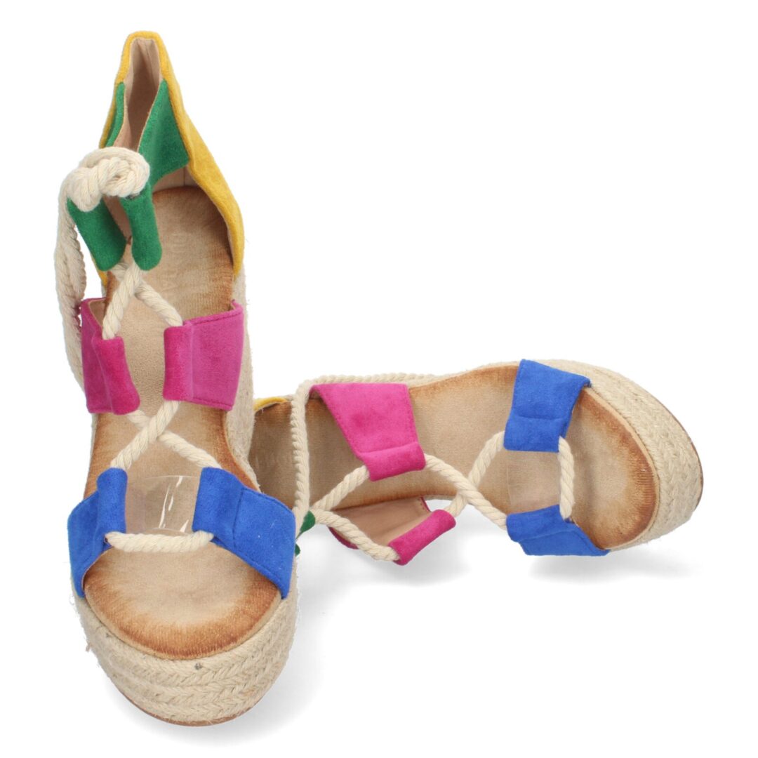 Sandalias cuña cordones entrelazados marino - Imagen 6