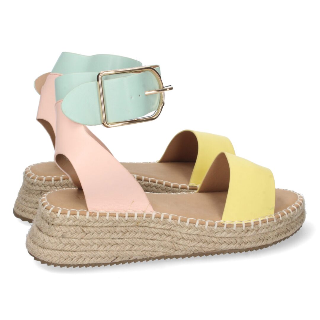 Sandalias tobilleras de yute amarillo - Imagen 4