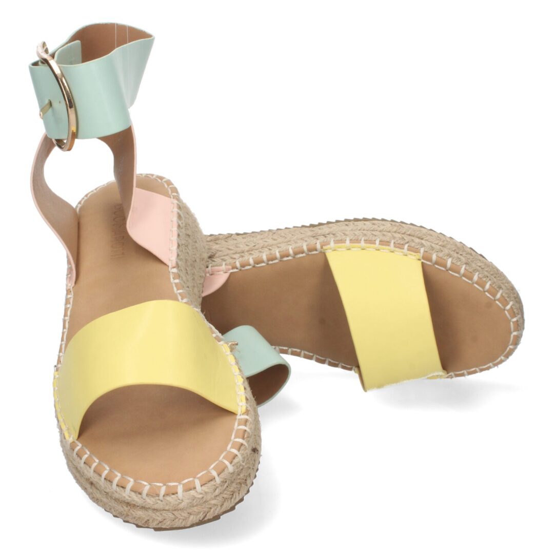 Sandalias tobilleras de yute amarillo - Imagen 5