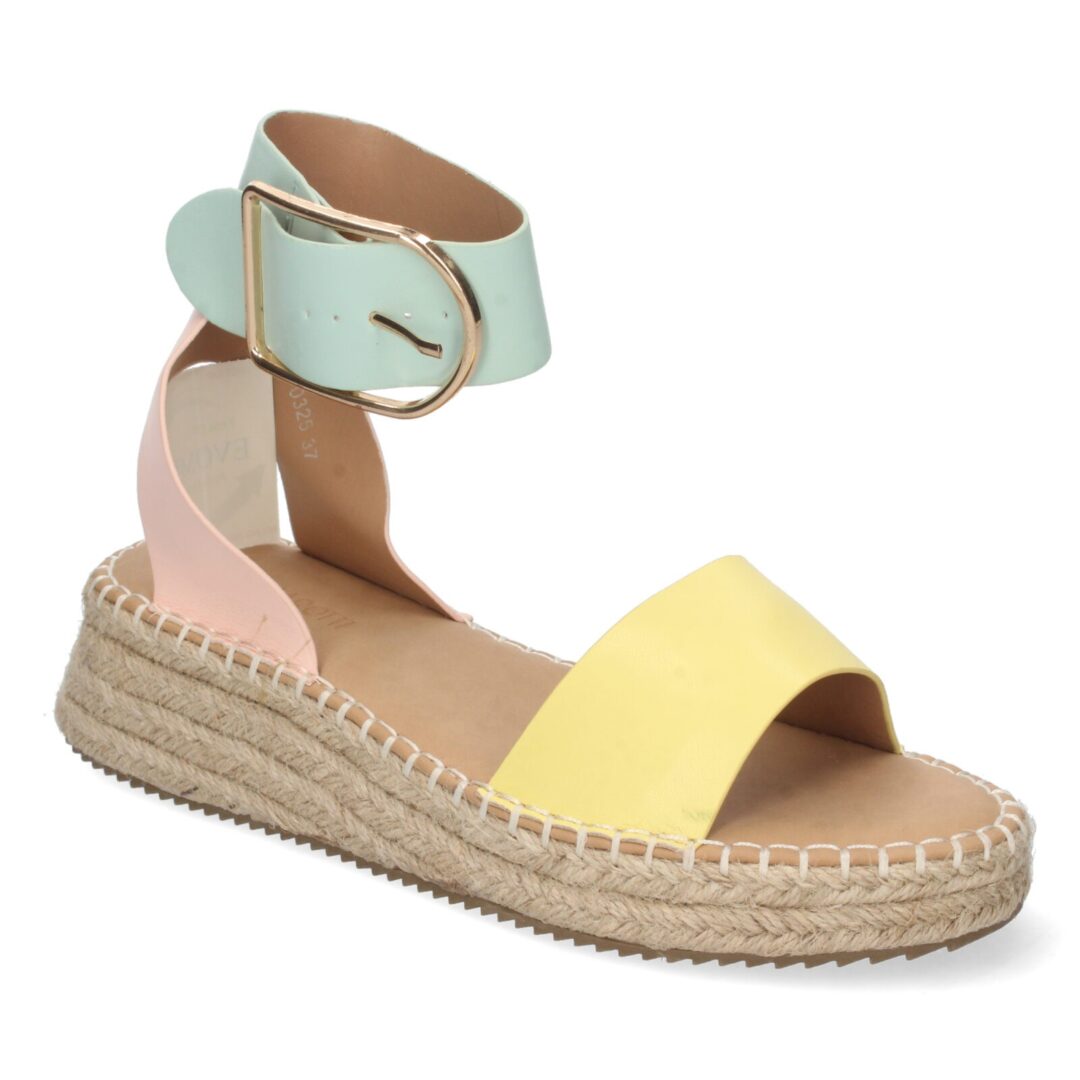 Sandalias tobilleras de yute amarillo - Imagen 6