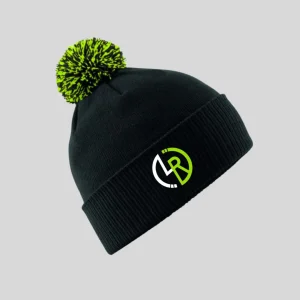 Gorro Pompón Negro con LR Bicolor - LR