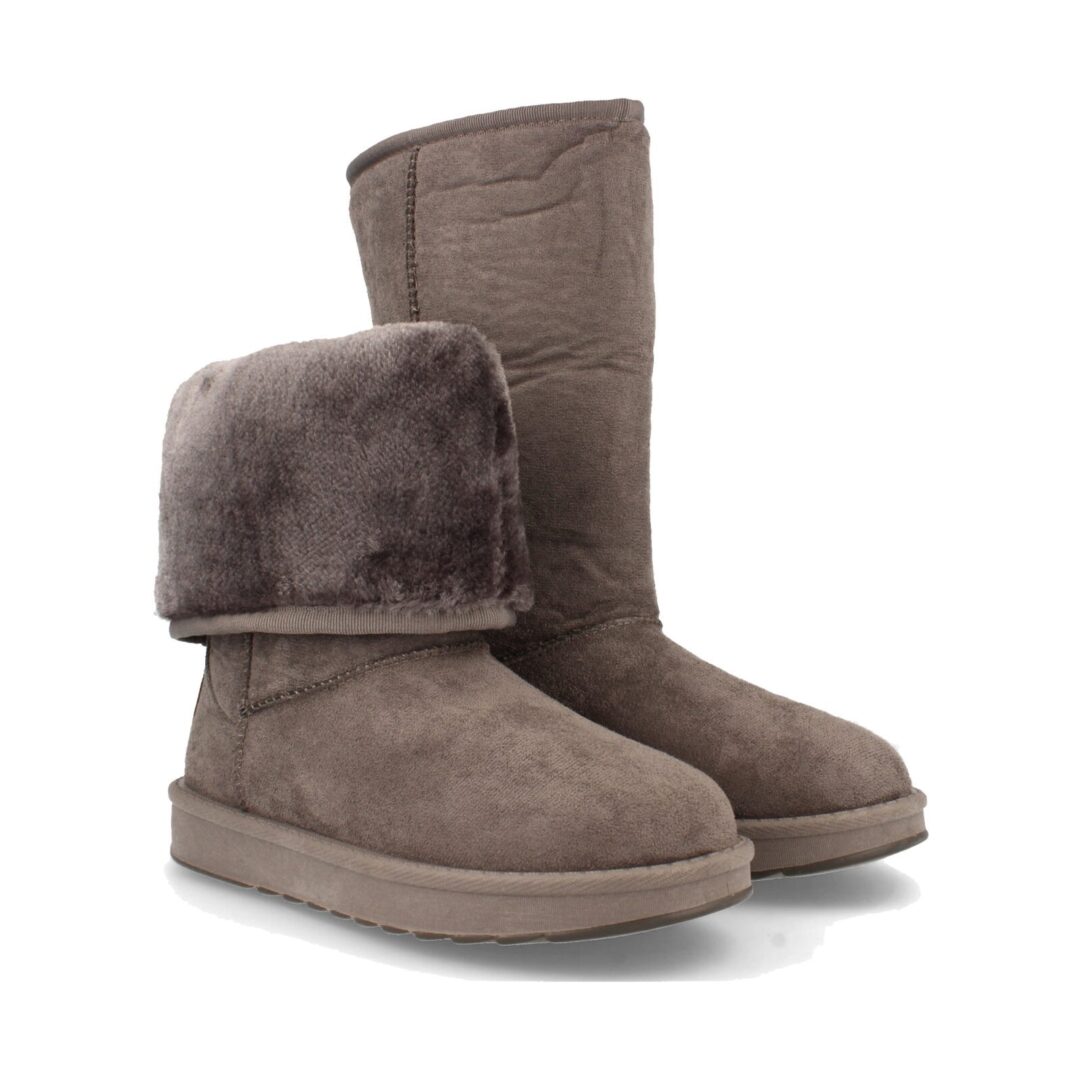 Bota alta gris tipo australiana con cierre - Imagen 2