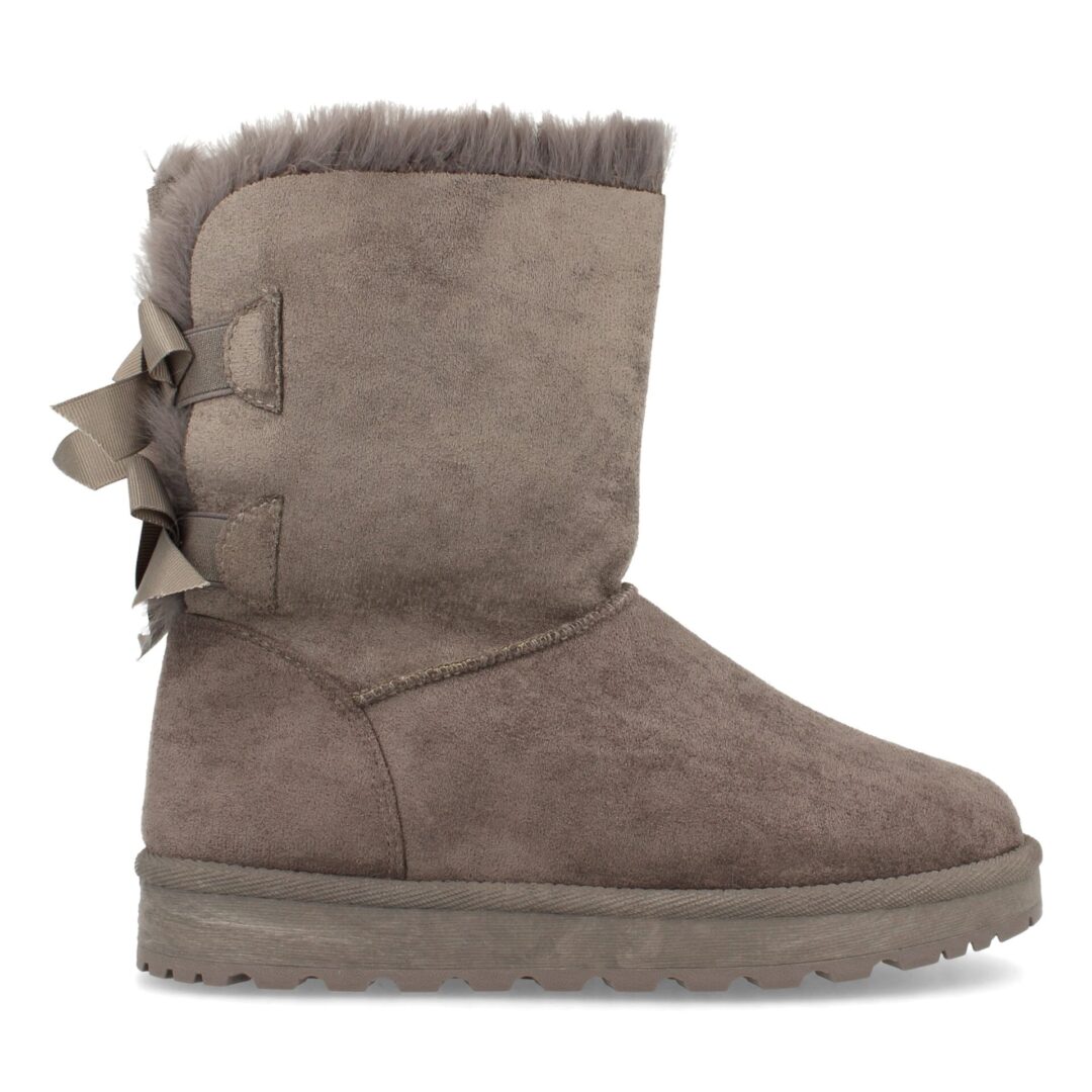 Bota de invierno gris con lazos - Imagen 3