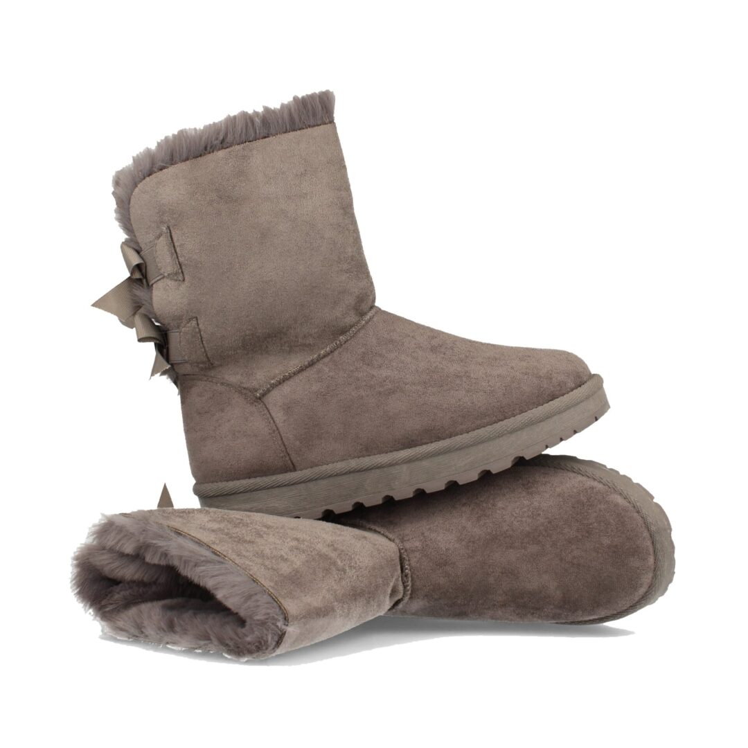 Bota de invierno gris con lazos - Imagen 6