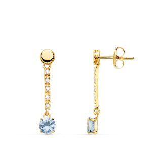 «AGUAMARINA» pendientes Oro 18K