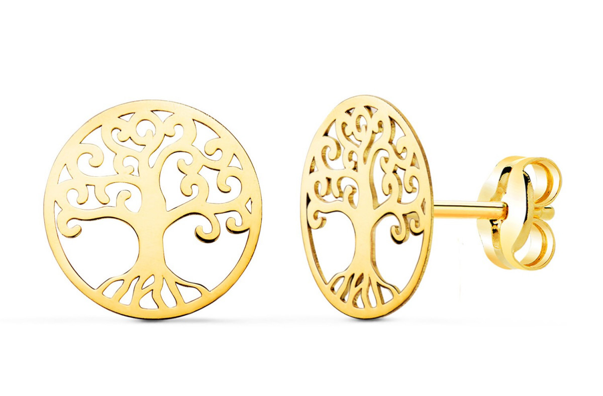 «DRASYL» Pendientes de Oro Amarillo 18K - Imagen 2