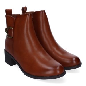 Botines con hebilla camel