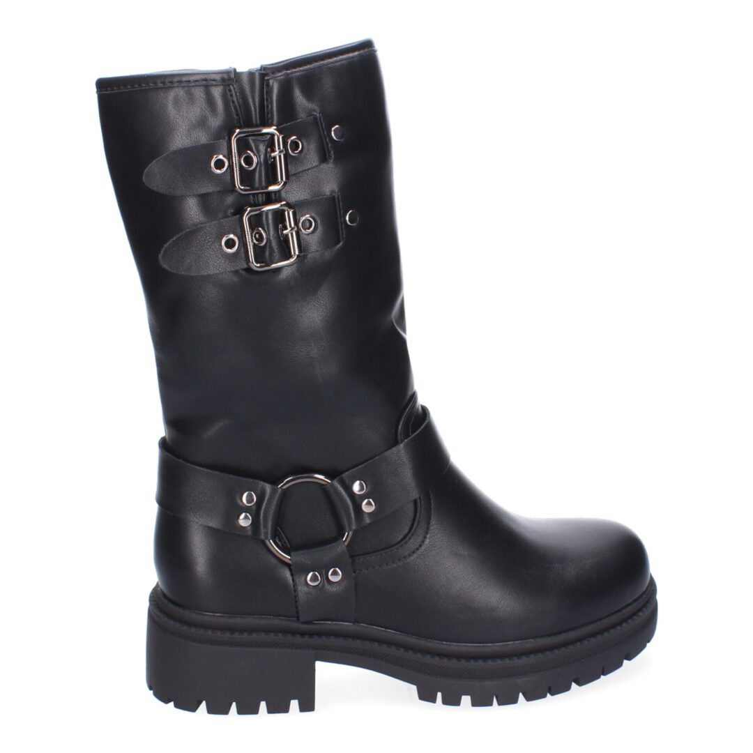 Botas Negras Estilo Biker con Hebillas - Imagen 3