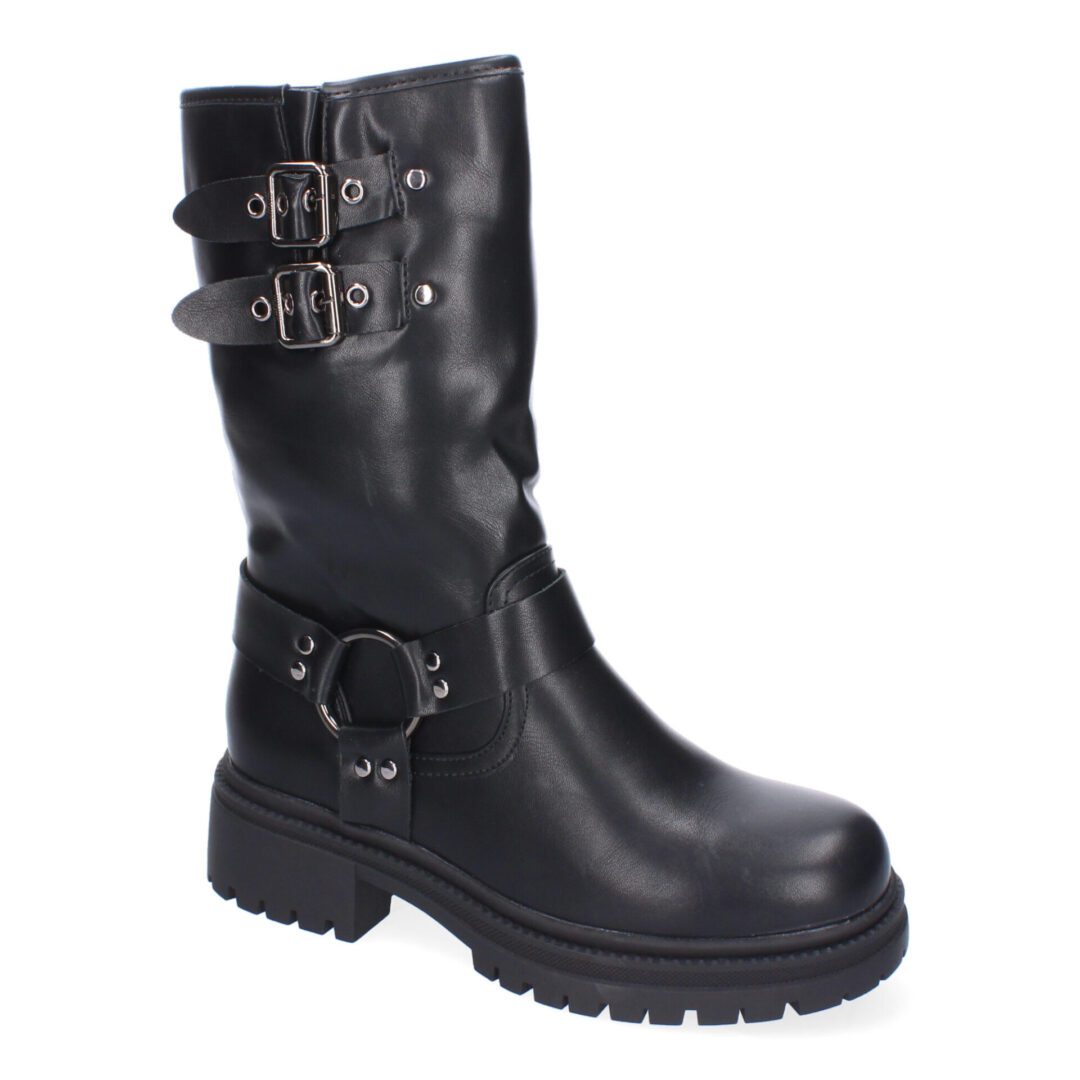 Botas Negras Estilo Biker con Hebillas - Imagen 4