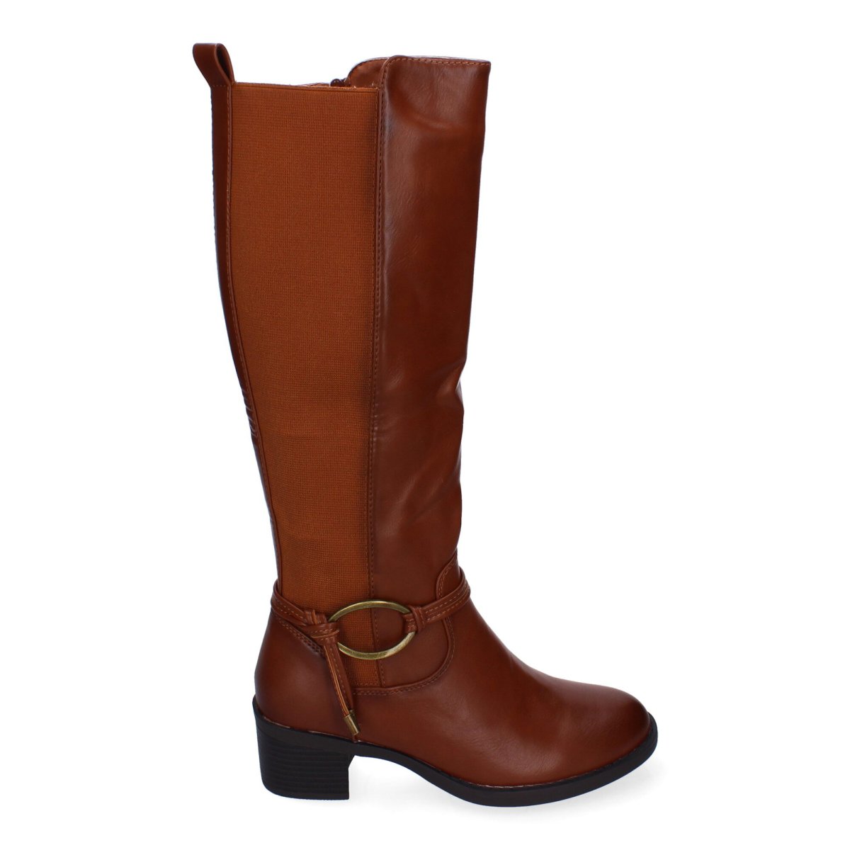 Botas altas elásticas detalle eslabón camel - Imagen 3