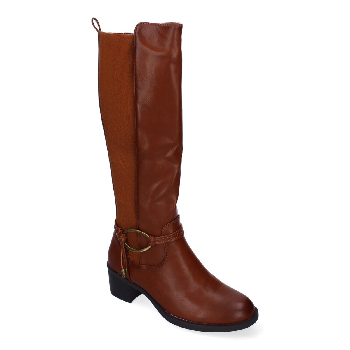 Botas altas elásticas detalle eslabón camel - Imagen 4