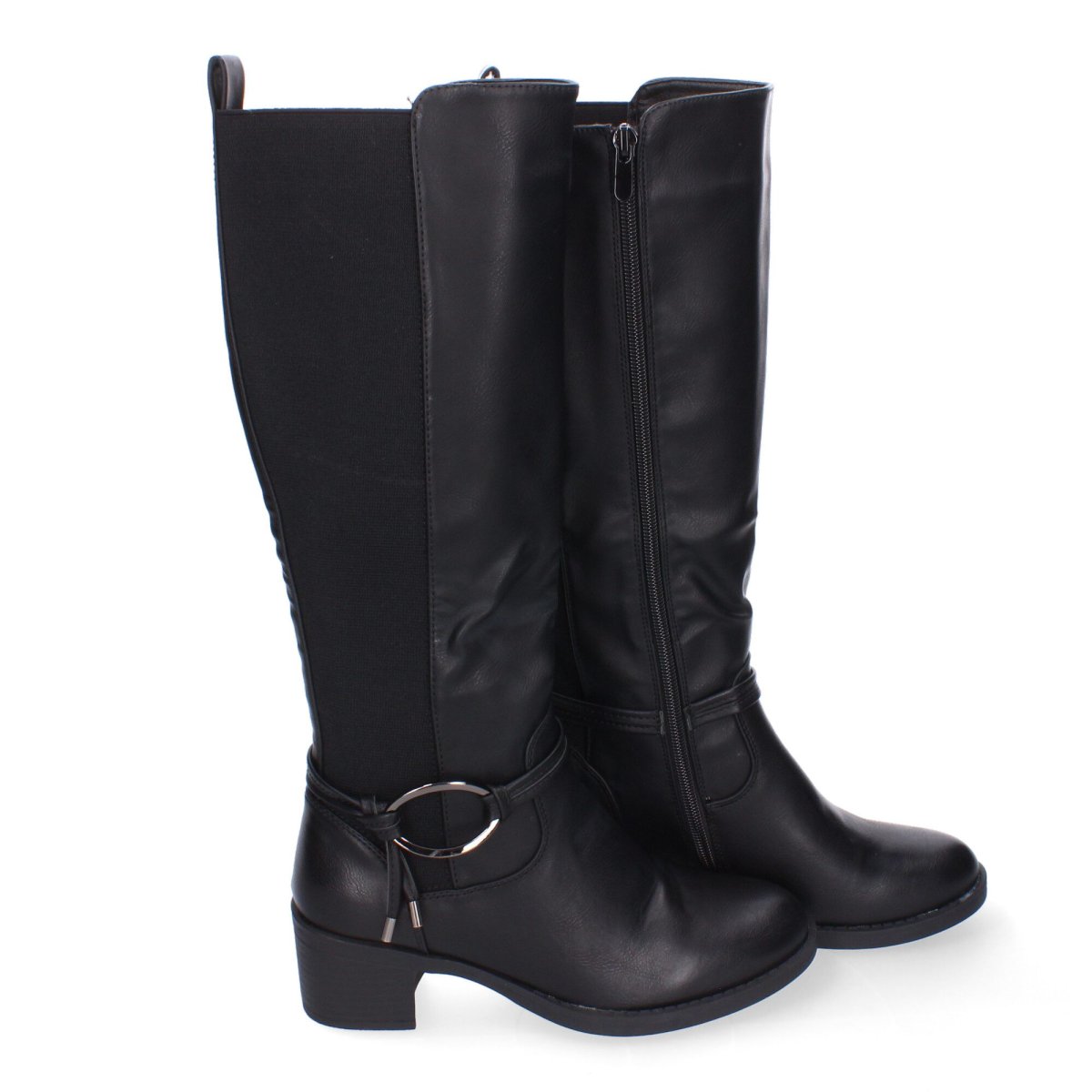 Botas con elástico en la caña y detalle de eslabón en el tobilo negro - Imagen 6
