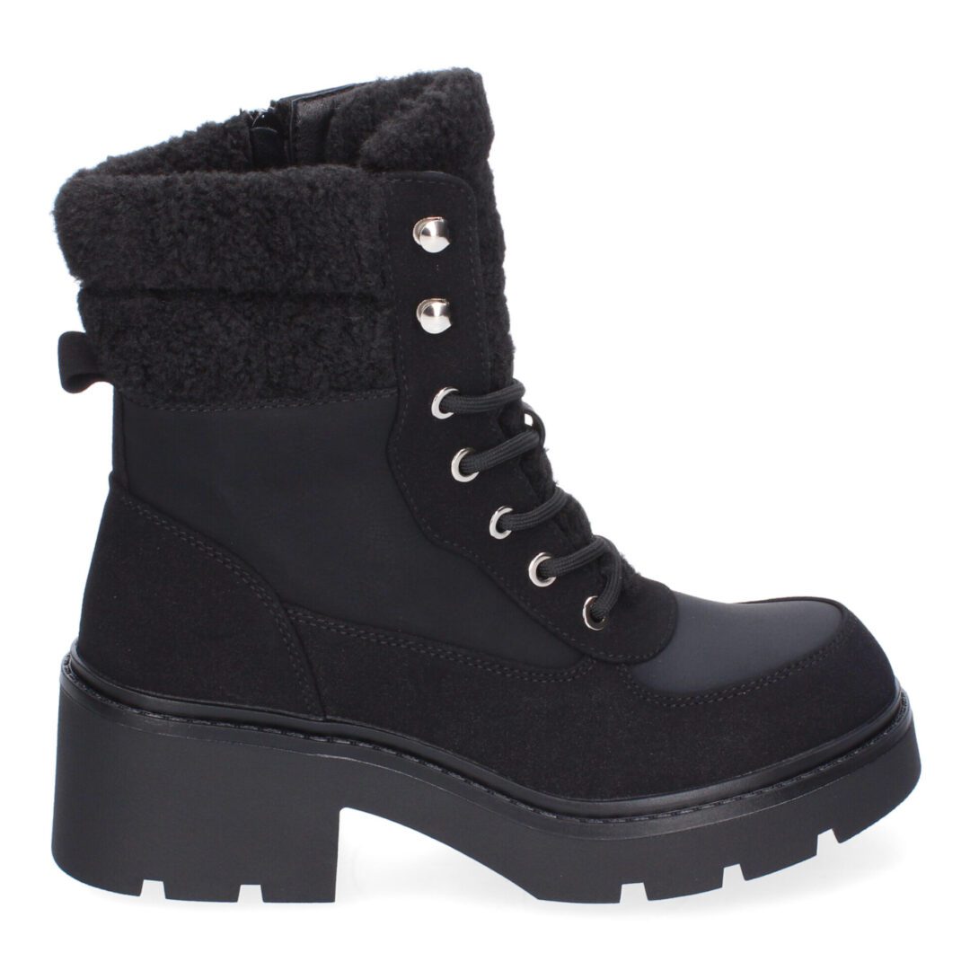 Botines de Tacón Negros Forrados Borreguillo - Imagen 3