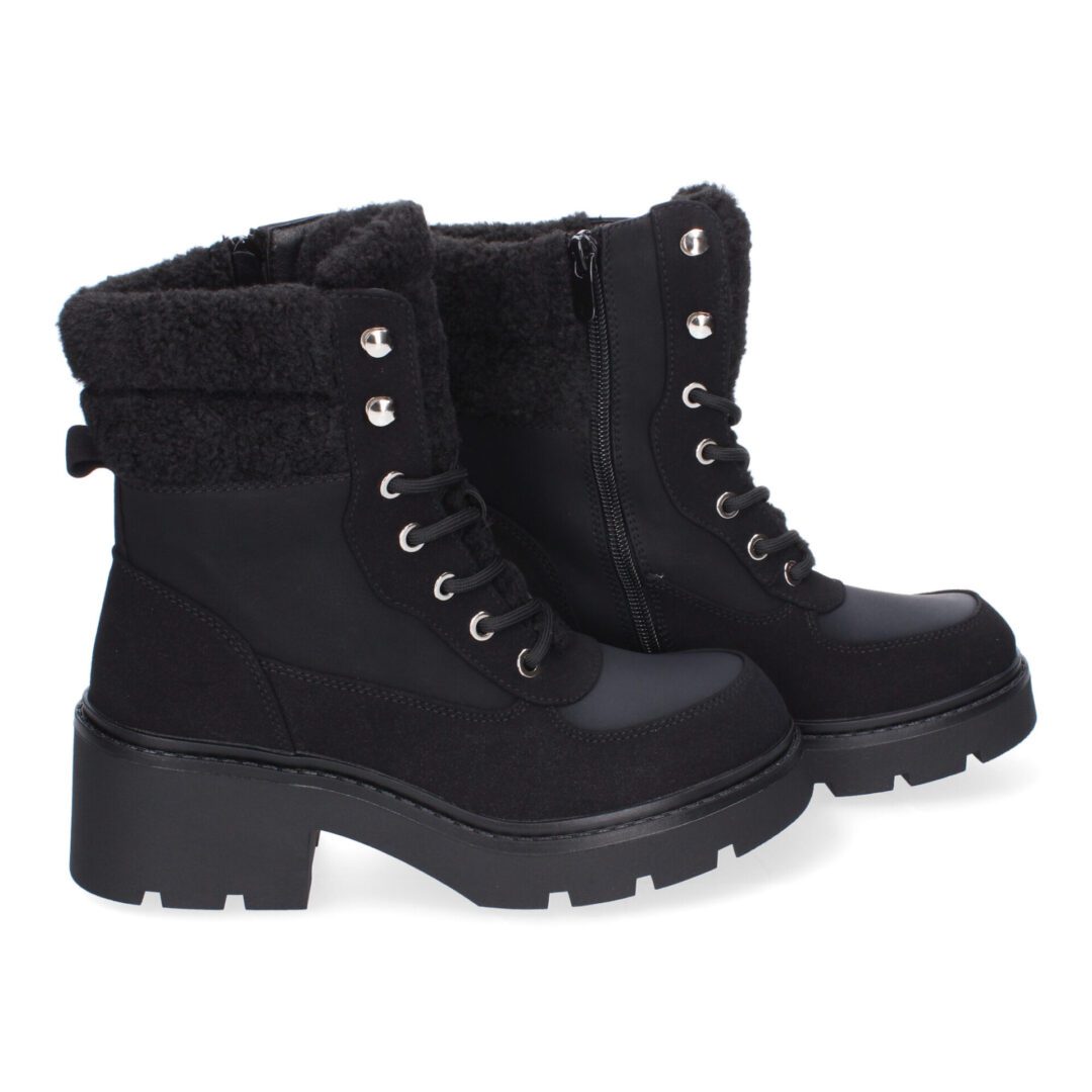 Botines de Tacón Negros Forrados Borreguillo - Imagen 6