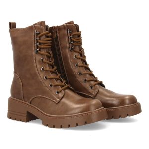 Botas militares kaki con cremallera