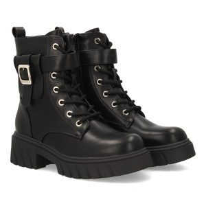 Botas militares negras con hebilla